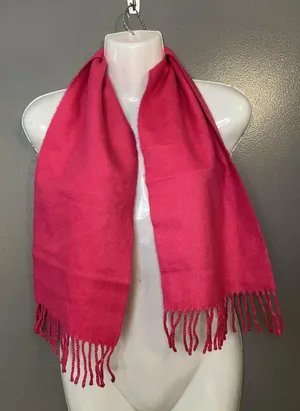 Pink Scarf Womens One Size Fringe Acrylic Made In Japan Cozy Winter Wrap thumbnail 1