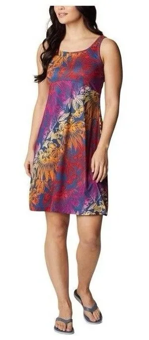 Columbia Freezer III Dress Womens SizeM PFG Tropical Floral Tank Sundress Empire thumbnail 1