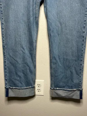 NEW Abercrombie & Fitch Curve Love 90s Straight Mid Rise Cuff Hem Jeans thumbnail 7