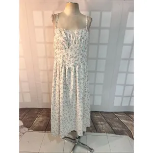 SHEIN Mod NWT Multicolor Floral Lace Trim Smocked Romantic Sundress Size 2XL thumbnail 2