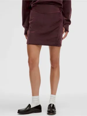 Lululemon Velvet Scuba High Rise Mini Skirt NEW NWT Rare Garnet Size Medium M thumbnail 2