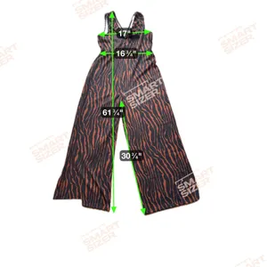 Womens Size L Wide Leg Jumpsuit Zebra Print V Neck Sleeveless thumbnail 4