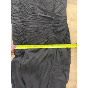 Tony Bowls‎ Evenings Black 100% Silk Ruched Formal Gown - Size 14 thumbnail 8