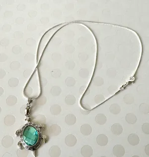 Turquoise Turtle Necklace 🐢 Blue thumbnail 1
