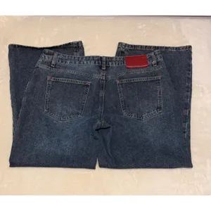 Edikted Women's Sz L Dark Wash Wide Leg Jeans Mid‎ Rise Denim thumbnail 5