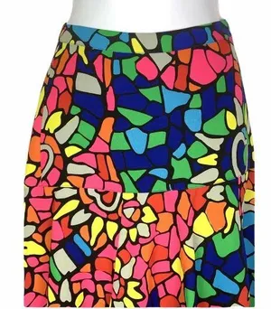 Nanette Lepore L’Amour Faith Multi-Color Mosaic Hi-Low Skirt EUC XS thumbnail 8