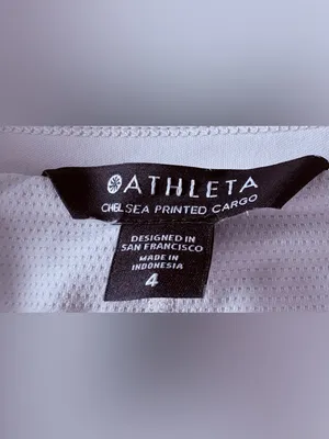 Athleta Cream & Light Green Patterned Skort Size Medium Athletic Skirt Shorts thumbnail 3