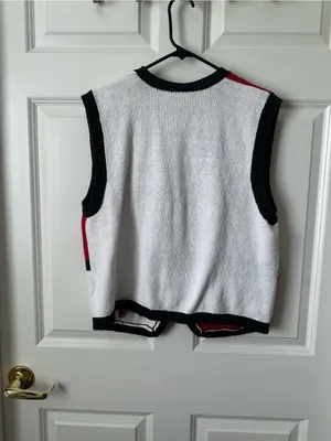 Vintage The Villager Christmas Knitted Sweater Vest Size L thumbnail 8