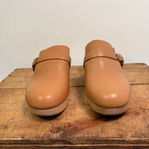 Madewell The Monique Buckle Clog Burnished Caramel Sz 9 thumbnail 3