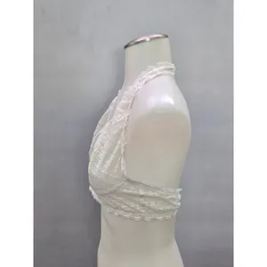 White Romantic Boudoir Bridal Cottage Lingerie Feminine Floral Lace Bra Medium thumbnail 3