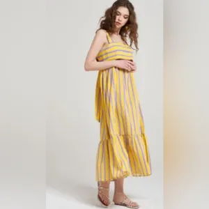 ASOS crop top maxi dress yellow size US 8 thumbnail 2