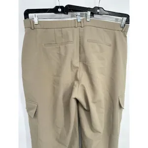 Abercrombie & Fitch Harper Tailored Ultra Wide Leg Cargo Pants‎ Size 35 Long Tan thumbnail 4