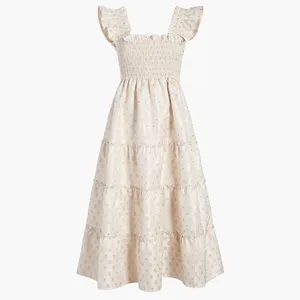Hill House The Ellie The Bridal Nap Dress in Ivory gold Jacquard sz S thumbnail 2