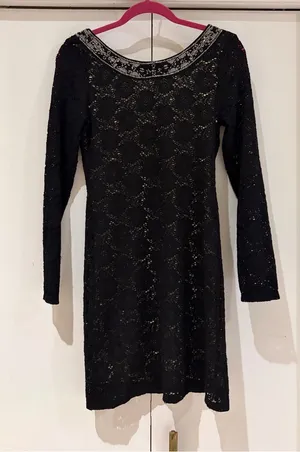 Denim & Supply Ralph Lauren Black Lace Long-Sleeve Mini Dress thumbnail 1