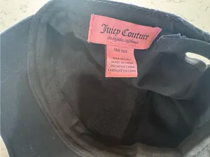 Juicy Couture Black Baseball Cap Hat Rhinestone Studded Brim thumbnail 5