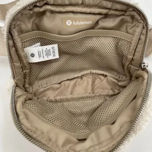 Lululemon Fluffy Fleece Sherpa Belt Bag Cream Fall Neutral Silver Buckle Ivory thumbnail 6