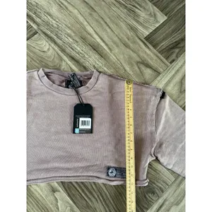 Alphalete Women's Terry Oversized Crop Pullover - Rose Quartz , Size Small thumbnail 6