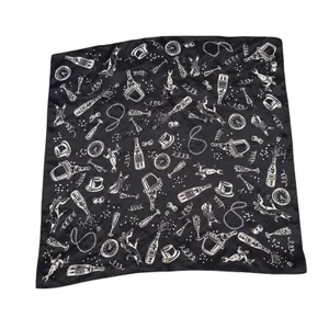 Echo Scarf Women OS Black Excellent Silk Champagne New Years Eve‎ Party Print thumbnail 3