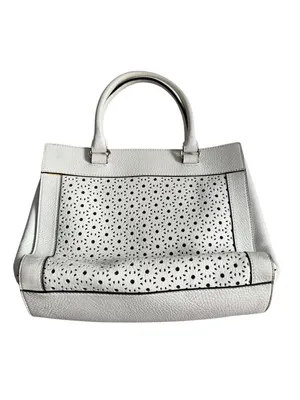 KATE SPADE White Leather Eyelet Satchel Handbag thumbnail 8