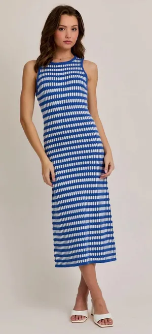 Talulah Knit Dress Blue Size M thumbnail 1