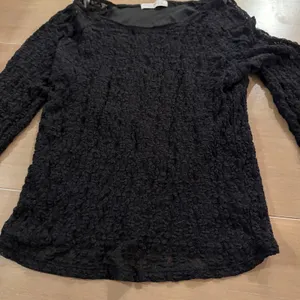 Arizona Jean Co Black Floral Lace Long Sleeve Top Women’s M Sheer Lined thumbnail 3