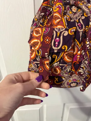 Vera Bradley Quilted Paisley Bucket Shoulder Bag Drawstring Zip Pockets thumbnail 3