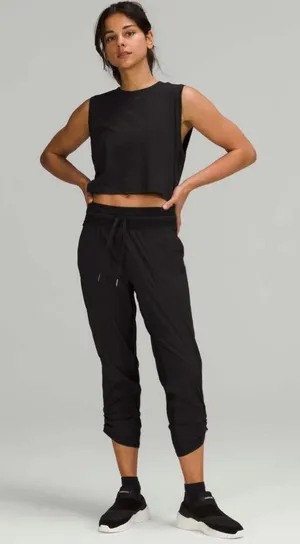 Lululemon Dance Studio Mid-Rise Crop 25" Black Pants Size 12 thumbnail 1