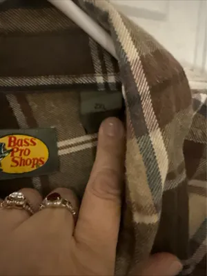 Bass Pro Button Shops Plaid Down Flannel Shirt thumbnail 3
