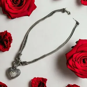 Lia Sophia heart 2 strand statement necklace thumbnail 1