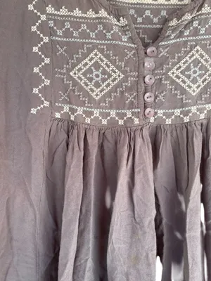 Monoreno Women's Large Brown Southwestern Embroidered Peasant Boho Tunic Top thumbnail 11