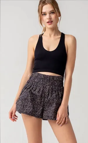 Free People FP Movement Printed The Way Home Shorts Fully Lined XL Cheetah thumbnail 1