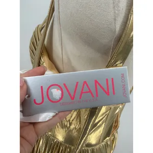 Jovani Metallic‎ Lamé Tie-Strap Boho Gown Size 4 thumbnail 8