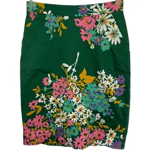ANTHROPOLOGIE ODILLE‎ Abronia Pink Green Floral Cotton Spandex Skirt Small thumbnail 2