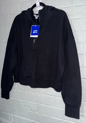 NWT JOYLAB M women’s French Terry 1/2 Zip Hooded Pullover Sweatshirt Sz M✨ thumbnail 4