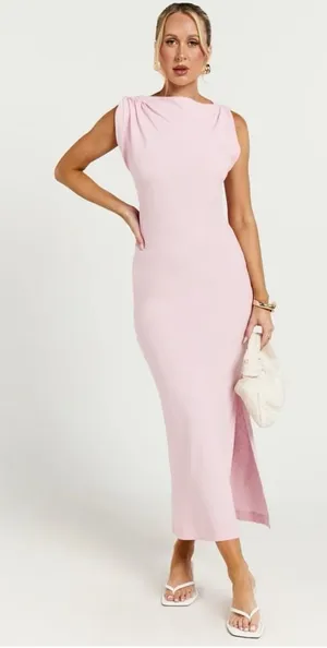 NWT Showpo linen soft pink dress size 4 thumbnail 1