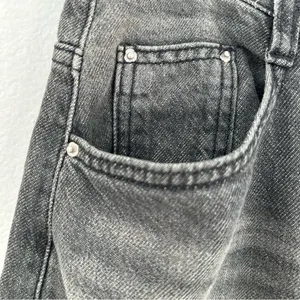 Lewkin Wide Leg Black Wash Jeans High Rise Korean Minimalist thumbnail 4