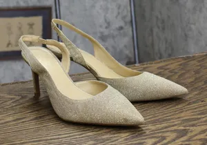 Michael Michael Kors Womens Alina Flex Sling Pump Heels Pale Gold 6.5M thumbnail 1
