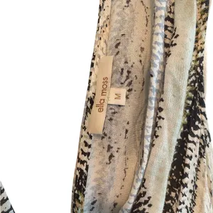 Anthropologie Ella Moss Sleeveless aqua brown chevron Maxi Dress Resortwear thumbnail 7