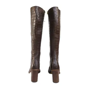 JOURNEE COLLECTION Tamori Leather Boot Brown Croc Embossed Knee High Women's 9.5 thumbnail 4