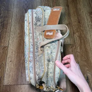 French Luggage Co Vintage Floral Tapestry Carry On Bag Travel Tote Made in USA thumbnail 8