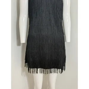 Dreamgirl Black Flapper Fringe Mini Dress Party Dance Women’s Size L thumbnail 3