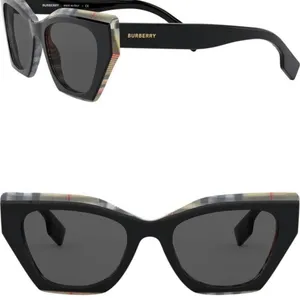 Authentic BURBERRY 52 Butterfly acetate plaid logo Sunglasses thumbnail 15
