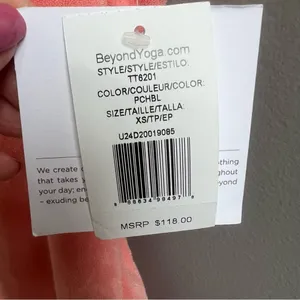 NEW BEYOND YOGA Out of Town Dress in Peach Blush NWT Terry Mini Dress Size XS thumbnail 8