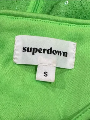 Superdown Kait Lime Green Sequin Cutout Camo Tank Top Women’s Small thumbnail 2