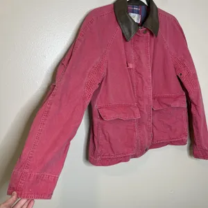 Vintage Hot Pink Bright Women's Chore Coat Utility Contrast Collar M Western 90s thumbnail 2