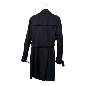 ASOS Black Double-Breasted Belted Trench Coat Size 4 (US) thumbnail 6