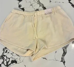 Auden Women's Cream Drawstring Lounge Shorts Size L thumbnail 1