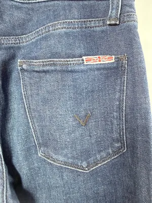 Hudson Heidi High Rise Flare Leg Jeans in Dark Blue Size 23‎ thumbnail 6