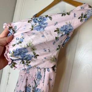 Gal Meets Glam Baby Pink Blue Forever Floral Smocked Dress thumbnail 6