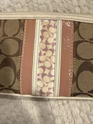 Coach Signature Canvas and Patent Leather Stripe Wristlet thumbnail 6